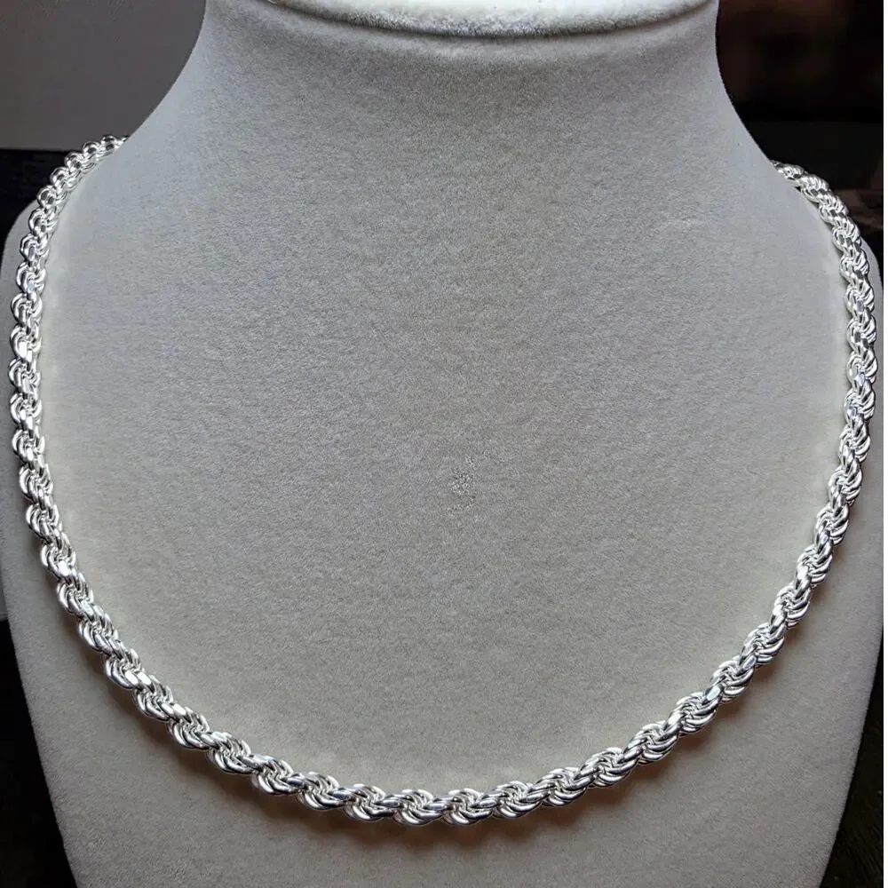 925 Sterling Silver Rope Chain Necklace | 26